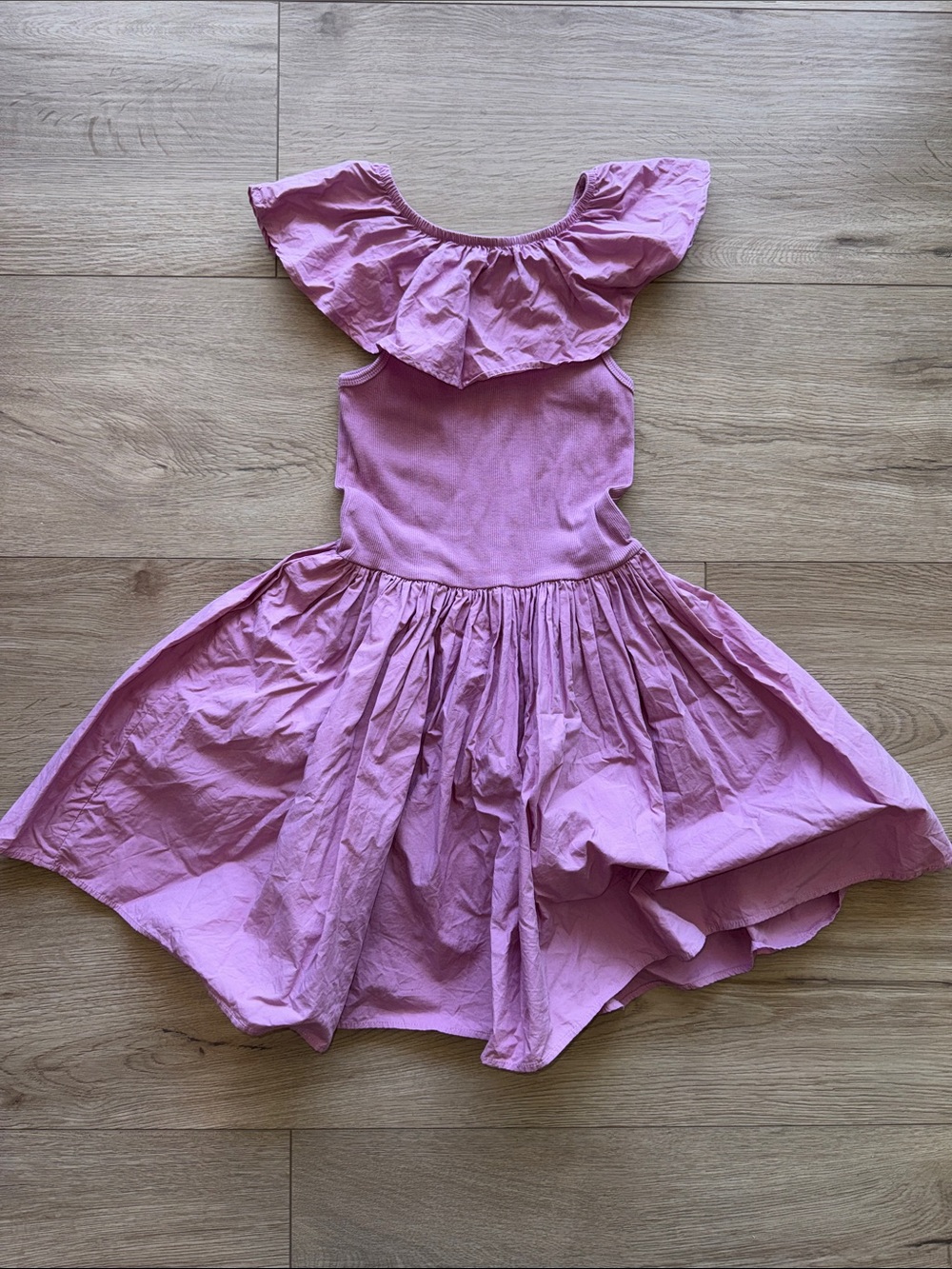Molo Girls Pink Ruffled Shoulder Casual Dress
